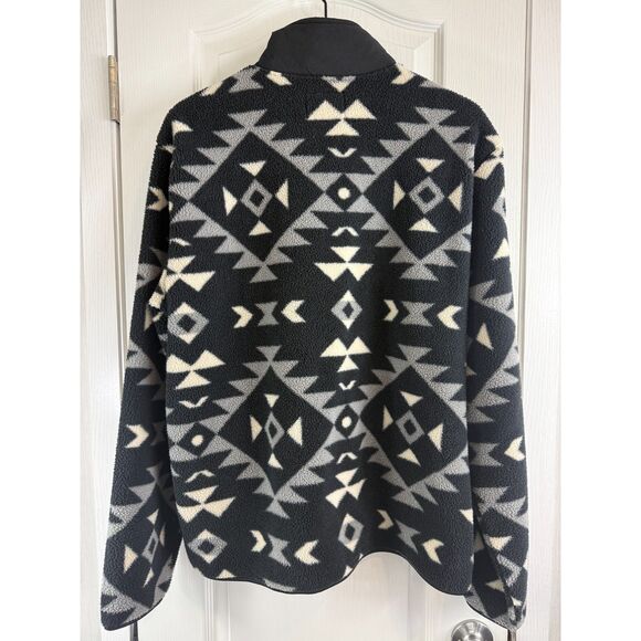 Old Navy Men's Cozy Sherpa Half Zip Mock-Neck Fleece Pullover Aztec Print Size L - Picture 3 of 11